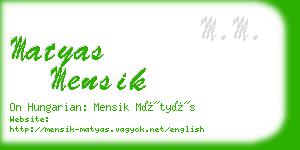 matyas mensik business card